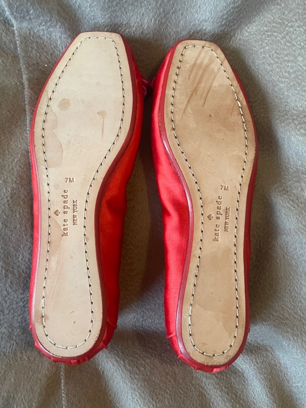 Kate Spade red satin ballet flats - Picture 7 of 8